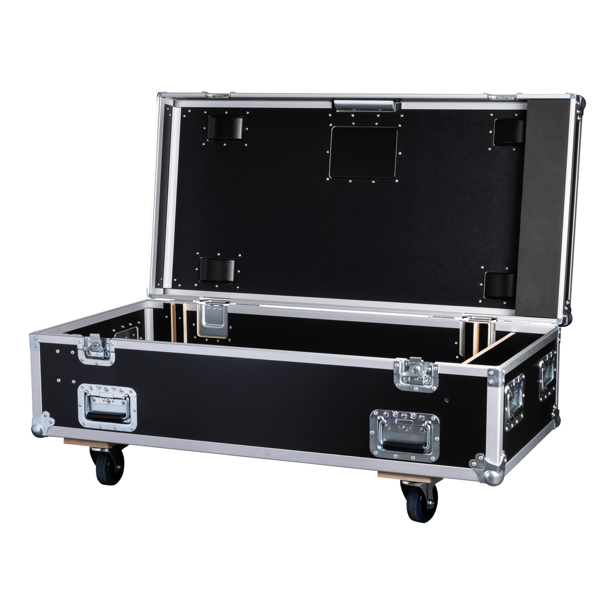 Showtec flightcase voor 3x Spectra Series, 9 mm plywood, 4 zwenkwielen met rem