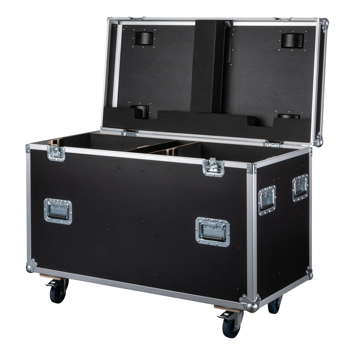 Showtec flightcase voor 2x Showtec Goliath, 9 mm multiplex, vlindersloten Showtec flightcase voor 2x Showtec Goliath, 9 mm multiplex, vlindersloten