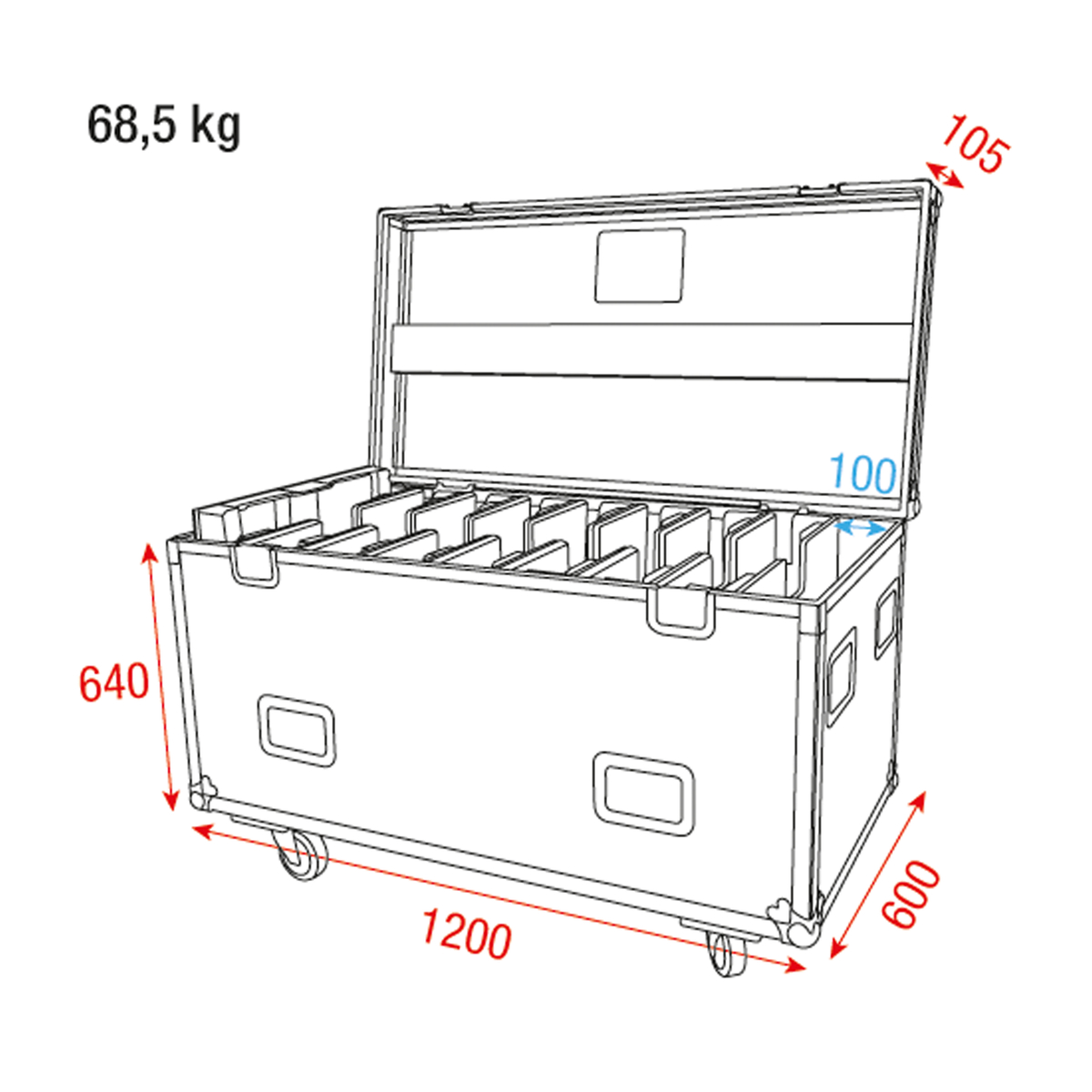 DMT Case voor 8x DMT Alpha Series voor 50x50 cm panels DMT Case voor 8x DMT Alpha Series voor 50x50 cm panels