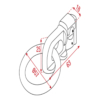 Showgear Double Stud Flying Point vliegoog, 48 mm binnendiameter, metaal, WLL 80 kg