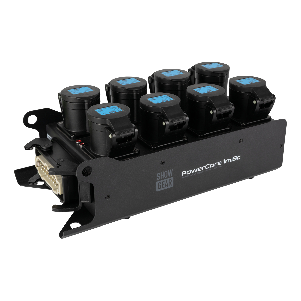 Showgear PowerCore 1m.8c breakoutbox – Breakout Multipin H16 in naar 8x CEE 16A (1P+N+PE) Showgear PowerCore 1m.8c breakoutbox – Breakout Multipin H16 in naar 8x CEE 16A (1P+N+PE)
