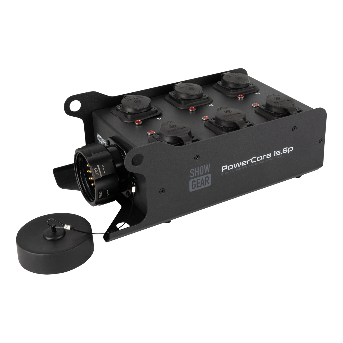 Showgear PowerCore 1s.6p breakoutbox Multipin S19 naar 6x Power Pro True