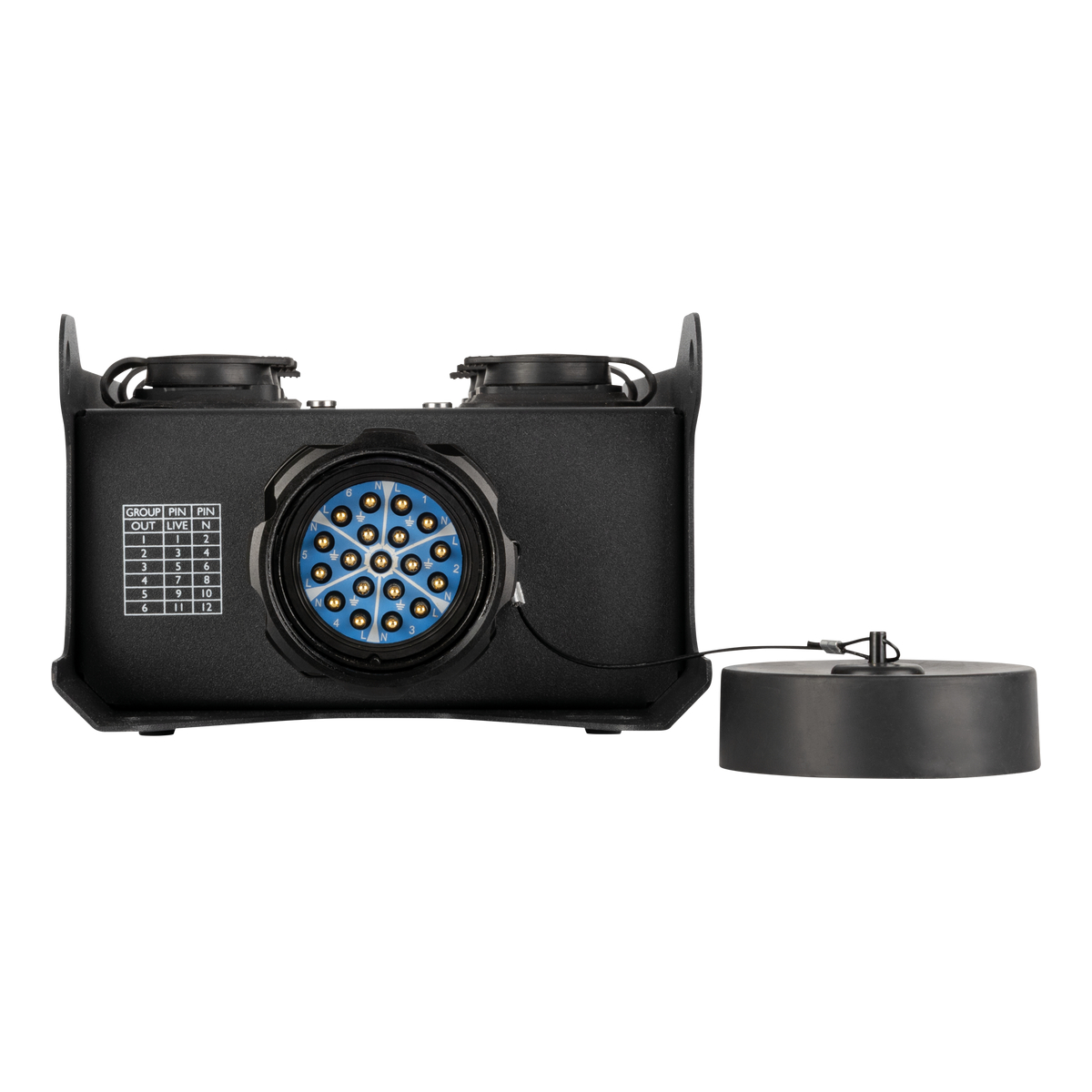 Showgear PowerCore 1s.6p breakoutbox Multipin S19 naar 6x Power Pro True Showgear PowerCore 1s.6p breakoutbox Multipin S19 naar 6x Power Pro True