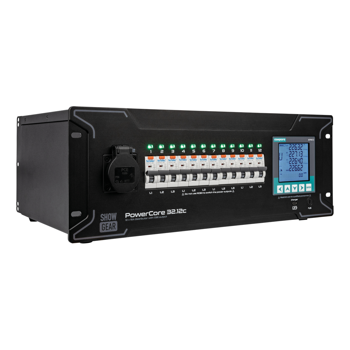 Showgear PowerCore 32.12c 1 + 11x CEE 16A Showgear PowerCore 32.12c 1 + 11x CEE 16A