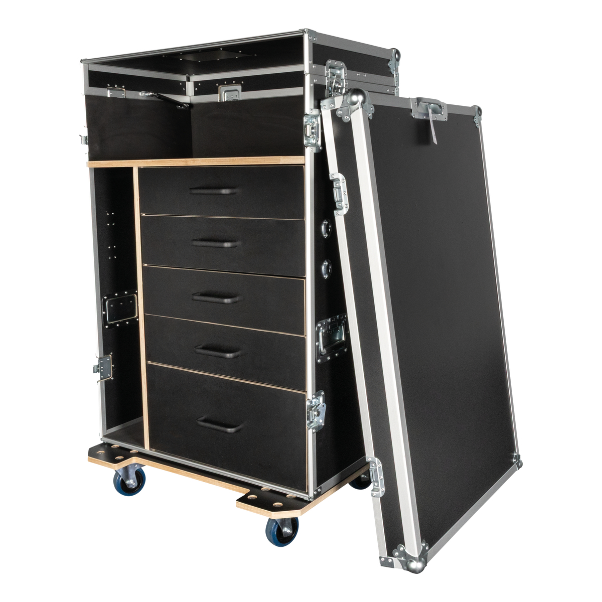 Showgear Drawer Case 2 ladekast flightcase – 5 lades, 2 werkbladen Showgear Drawer Case 2 ladekast flightcase – 5 lades, 2 werkbladen
