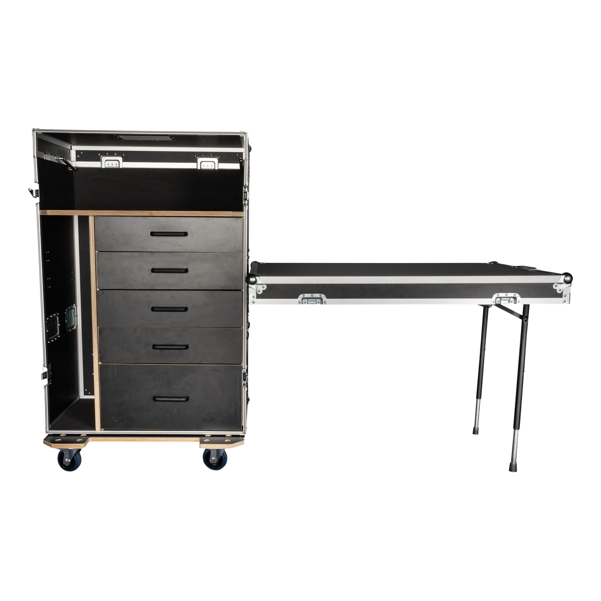 Showgear Drawer Case 2 ladekast flightcase – 5 lades, 2 werkbladen Showgear Drawer Case 2 ladekast flightcase – 5 lades, 2 werkbladen