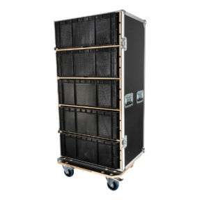 Showgear Storage Case 1 flightcase met 5 verwijderbare kratten, zwart