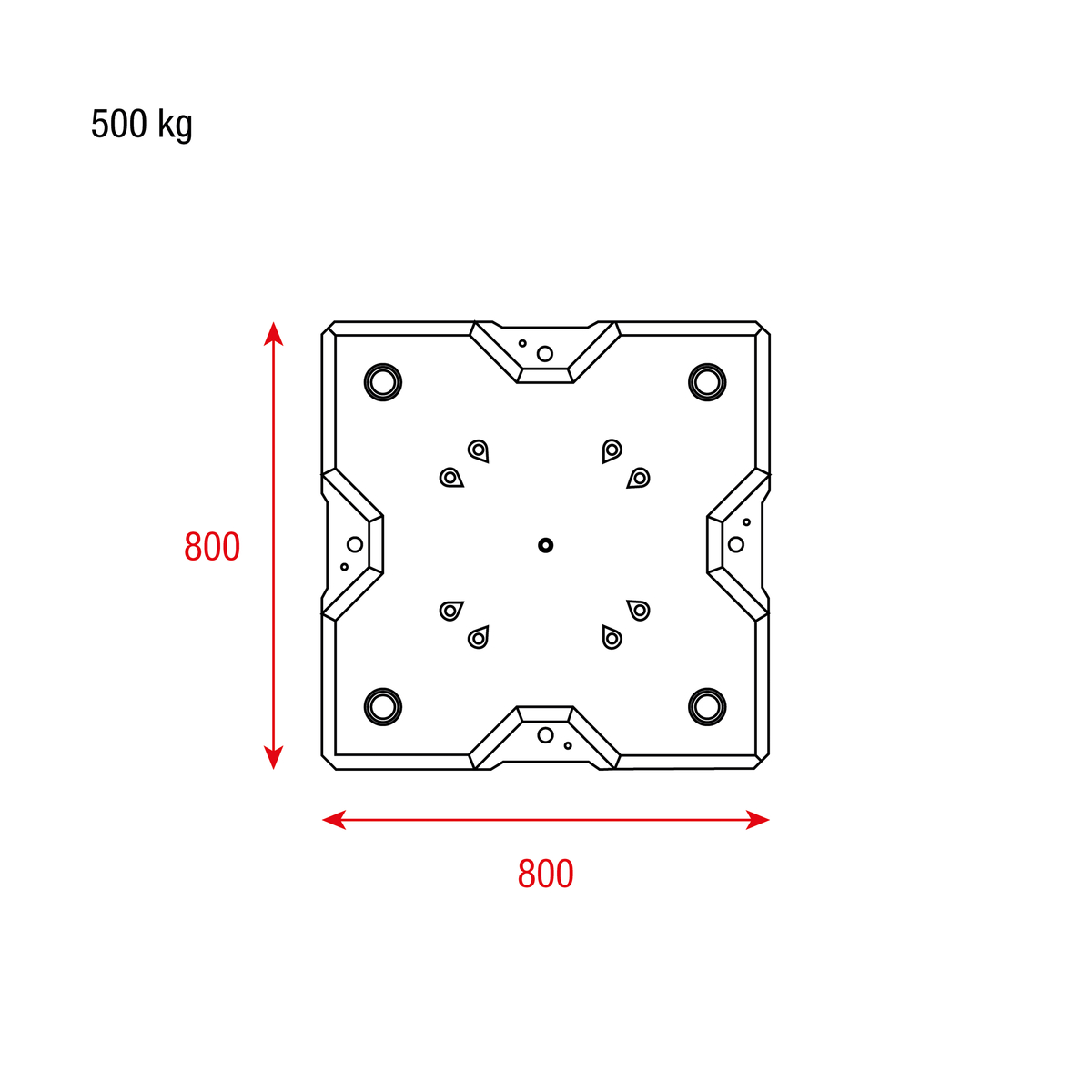Milos Concrete Ballast Base ballastgewicht 500 kg – 800 x 800 x 400 mm Milos Concrete Ballast Base ballastgewicht 500 kg – 800 x 800 x 400 mm