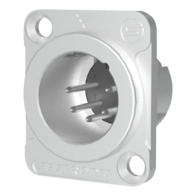 Seetronic XLR 5P Chassis inbouw XLR-chassisconnector – male – Verzilverde contacten – nikkelen behuizing Seetronic XLR 5P Chassis inbouw XLR-chassisconnector – male – Verzilverde contacten – nikkelen behuizing