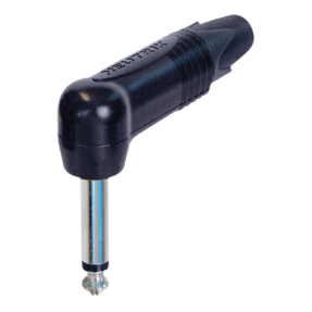 Neutrik jackplug 6,3 mm mono haaks – zwarte behuizing