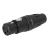 Seetronic XLR 3P Connector – 3‑polig XLR female kabelconnector, zwart, verguld