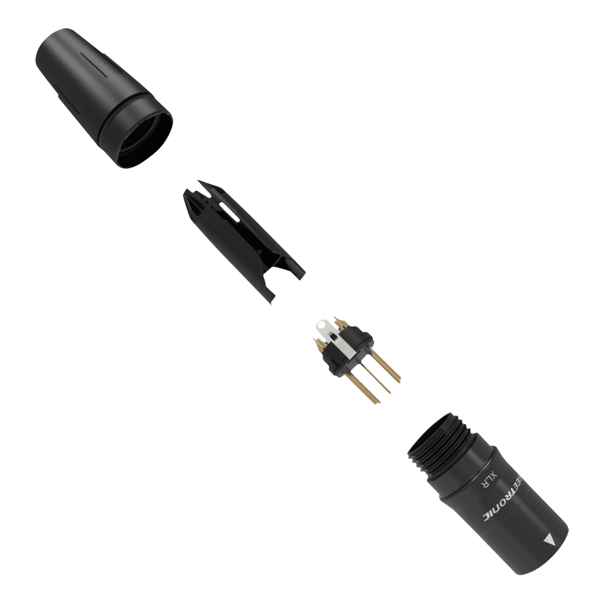 Seetronic XLR 5P Connector 5-polig male – XLR-kabelplug met vergulde contacten, zwart Seetronic XLR 5P Connector 5-polig male – XLR-kabelplug met vergulde contacten, zwart