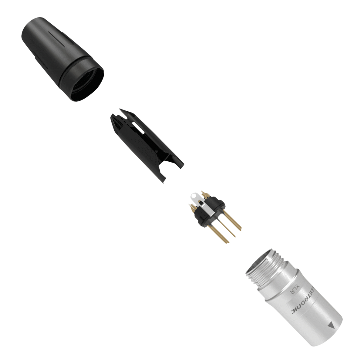 Seetronic XLR 5P Connector – 5‑polig XLR male kabelconnector, vergulde contacten Seetronic XLR 5P Connector – 5‑polig XLR male kabelconnector, vergulde contacten