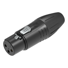 Seetronic XLR 3P Connector XLR-kabelconnector – female – Vergulde contacten – zwarte behuizing