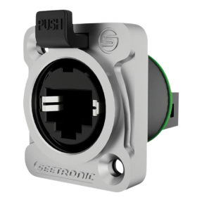 Seetronic RJ45 SE8FDY-02-DC – RJ45 chassisconnector, D‑maat, frontmontage