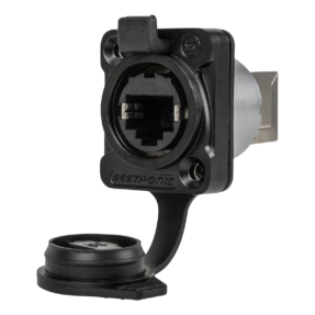 Seetronic RJ45 SE8FDYH-61-B-NS inbouw RJ45 chassisconnector, IP65, zwart
