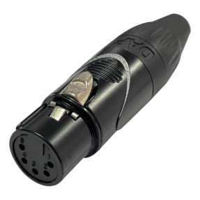DAP XLR 5P X-type – female 5-polig XLR connector, zwart DAP XLR 5P X-type – female 5-polig XLR connector, zwart